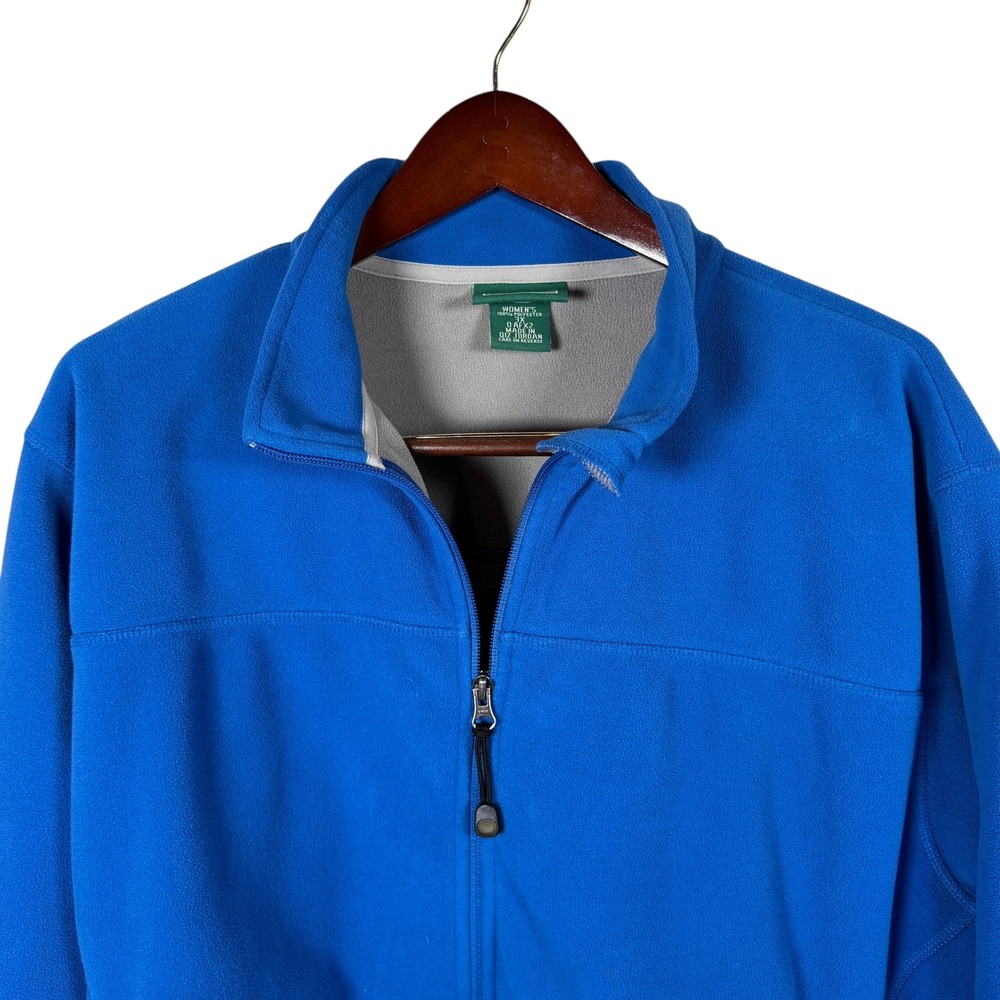 LL Bean Womens Fleece‎ Jacket Full Zip Polartec Blue Outdoor Coat Sz 3X Gorpcore